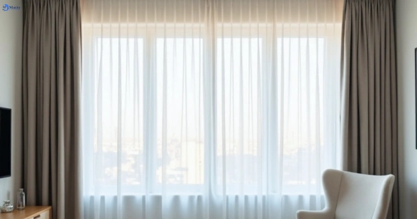 Freshly steam cleaned curtains in corio-vic QLD